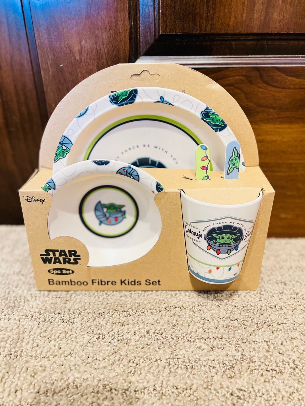 Yoda Star Wars Kids Christmas Bamboo Dishware Set